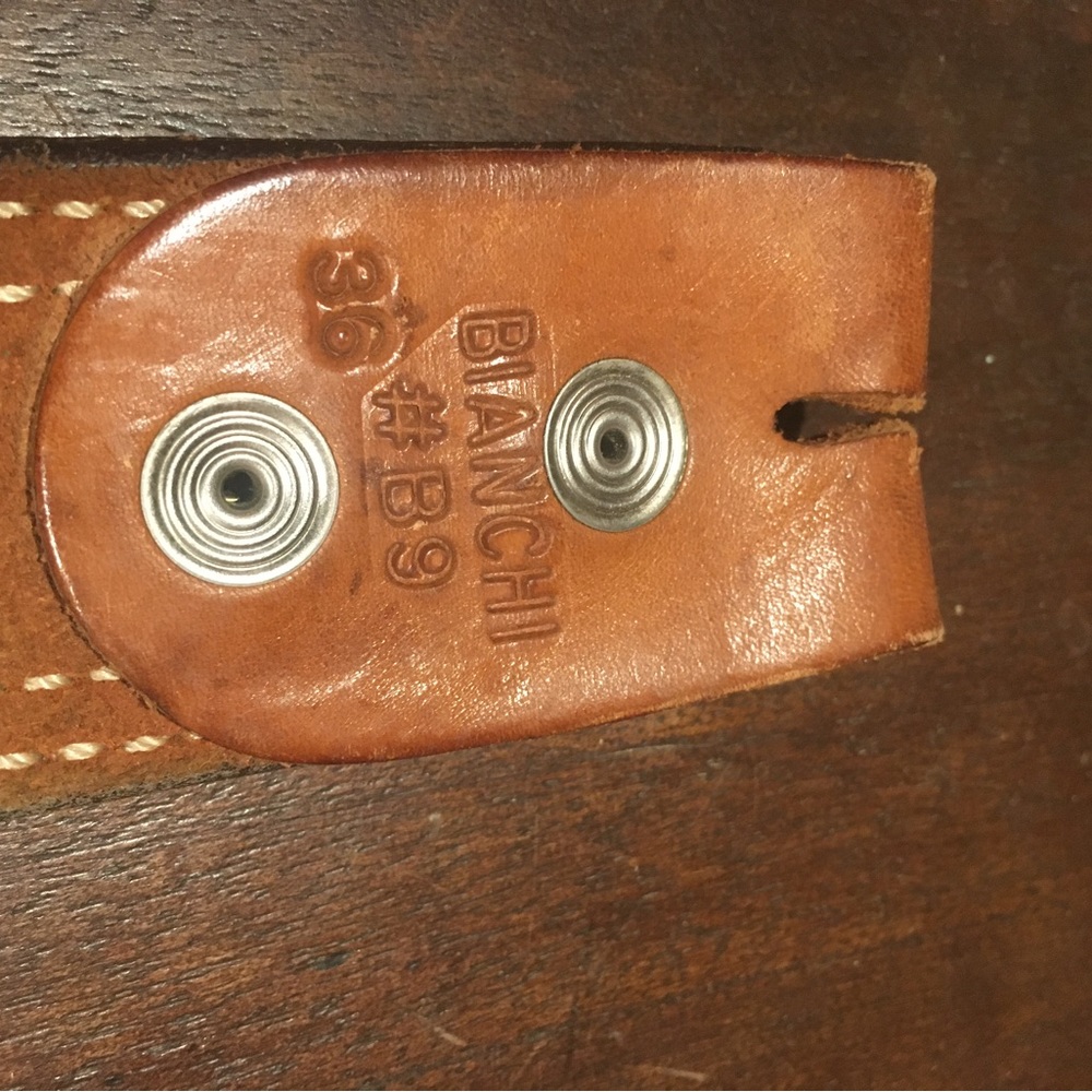 Mens Bianchi leather belt